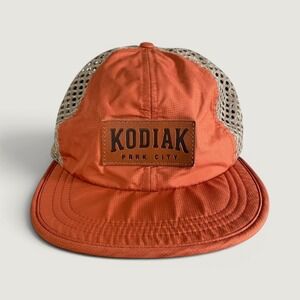 Kodiak Park City Utah Richardson Outdoor Trucker Hat Orange Mesh Snapback Hiking